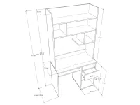 Martina tanulósor íróasztal+felső elem méretrajz